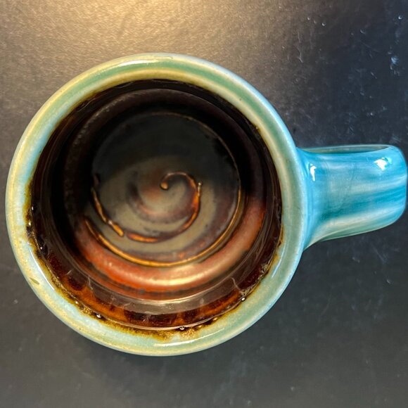 Handcrafted Hand Thrown Drip Glaze Pottery Mug Signed by Artist - Wells - Picture 7 of 10